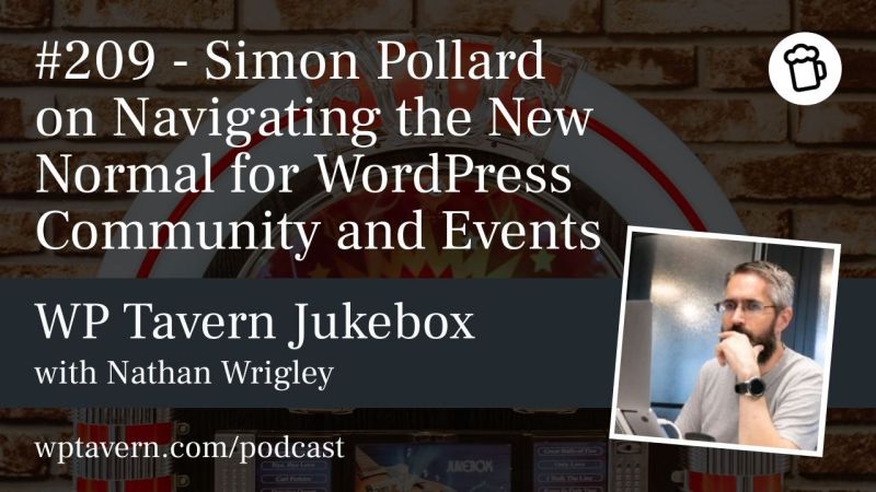 Promotion image for Simon talking on WP Tavern